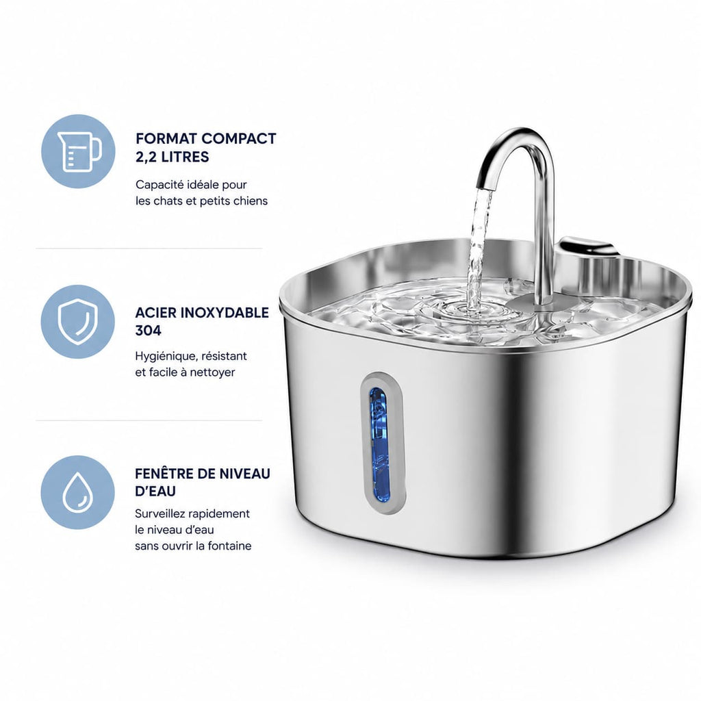 Fontaine Chat CubeFlow Inox 2,2L