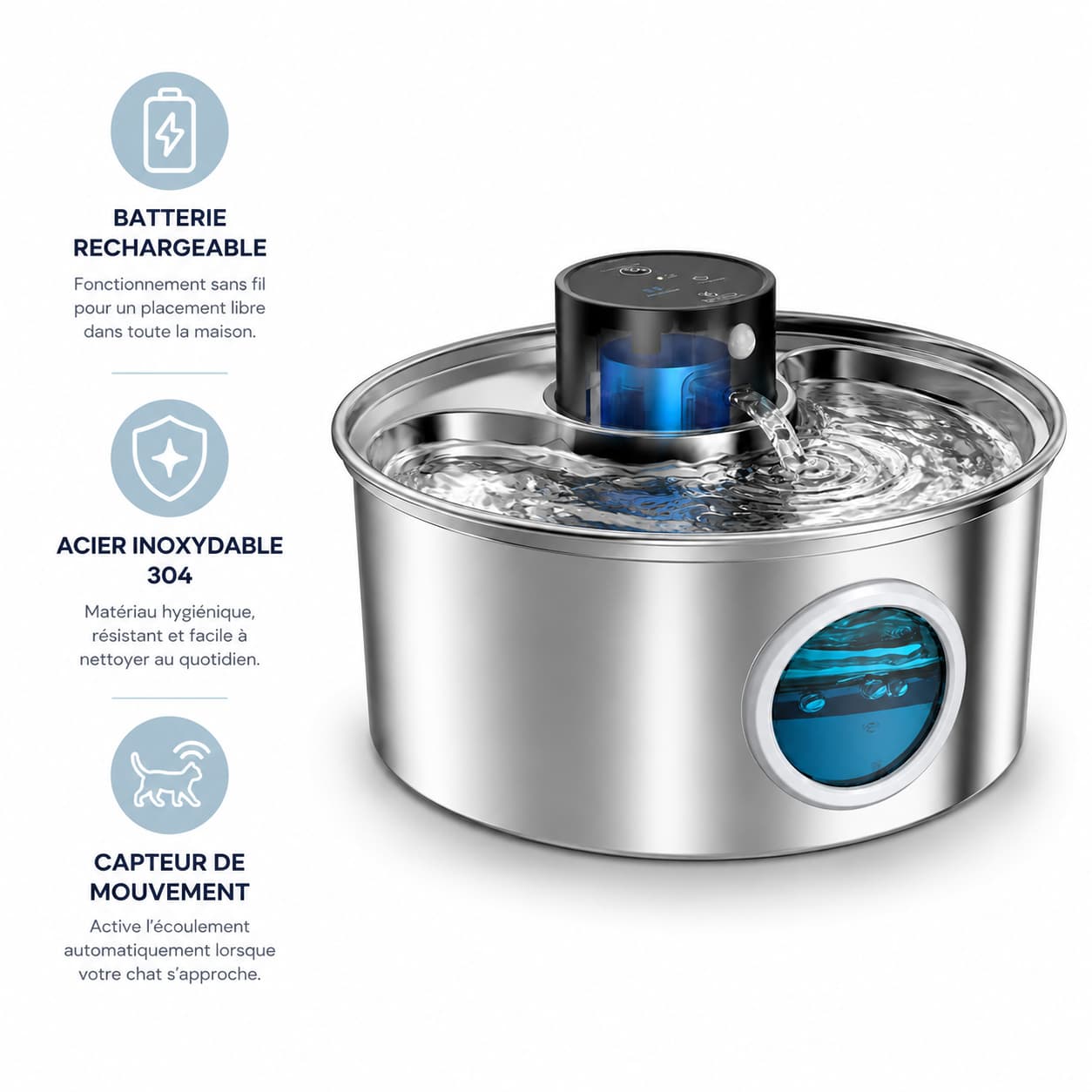 Fontaine Chat NomadFlow Inox