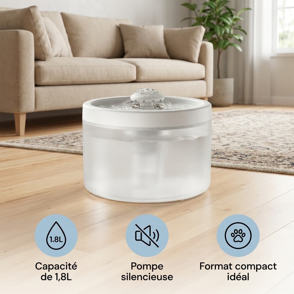 Fontaine à Eau Automatique Compacte 1,8L