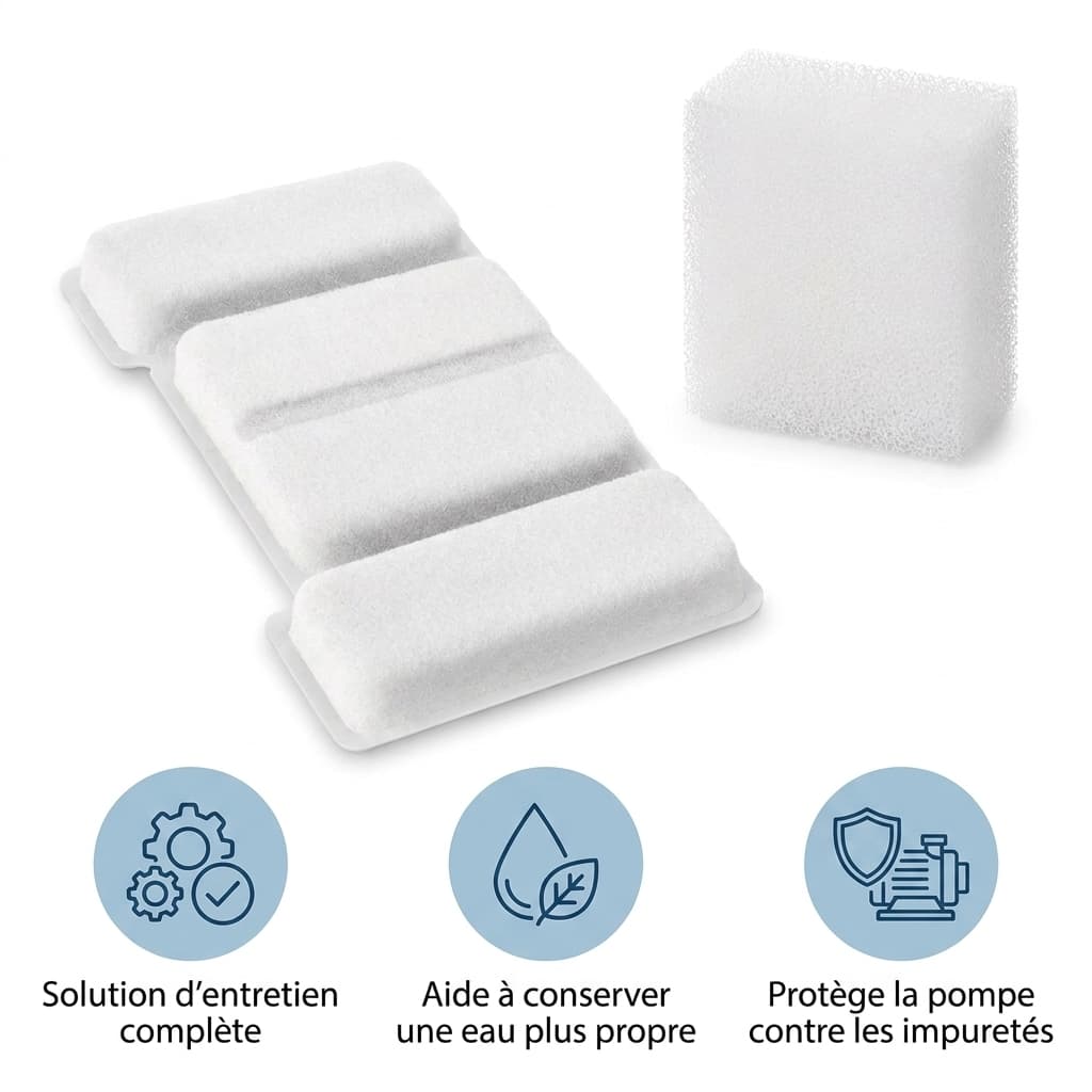 Kit Filtration Complet 8 Filtres + 4 Mousses Pompe