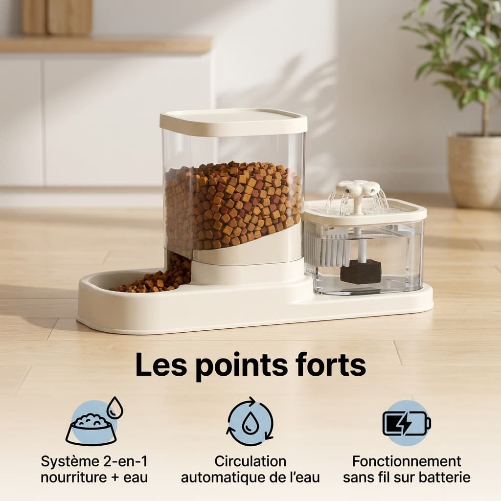Station 2-en-1 Eau & Croquettes FlowPet
