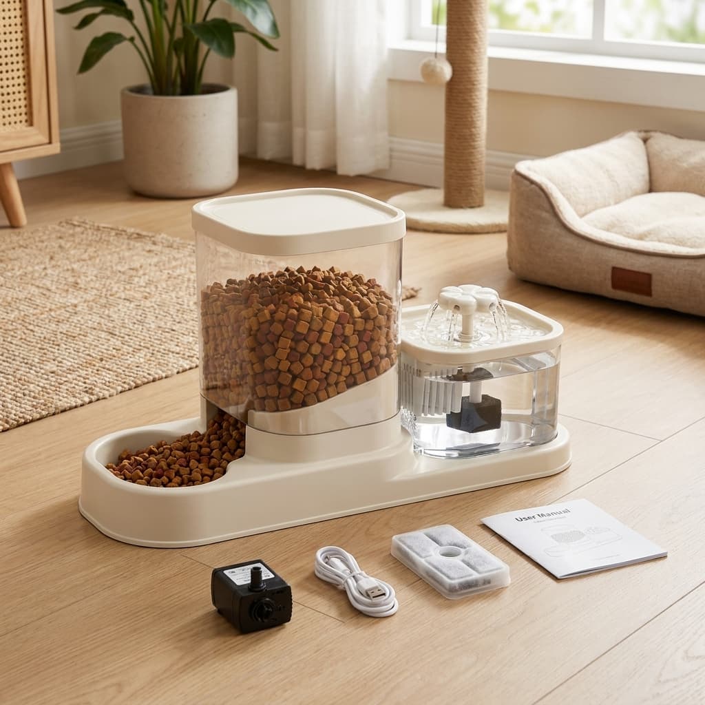 Station 2-en-1 Eau & Croquettes FlowPet