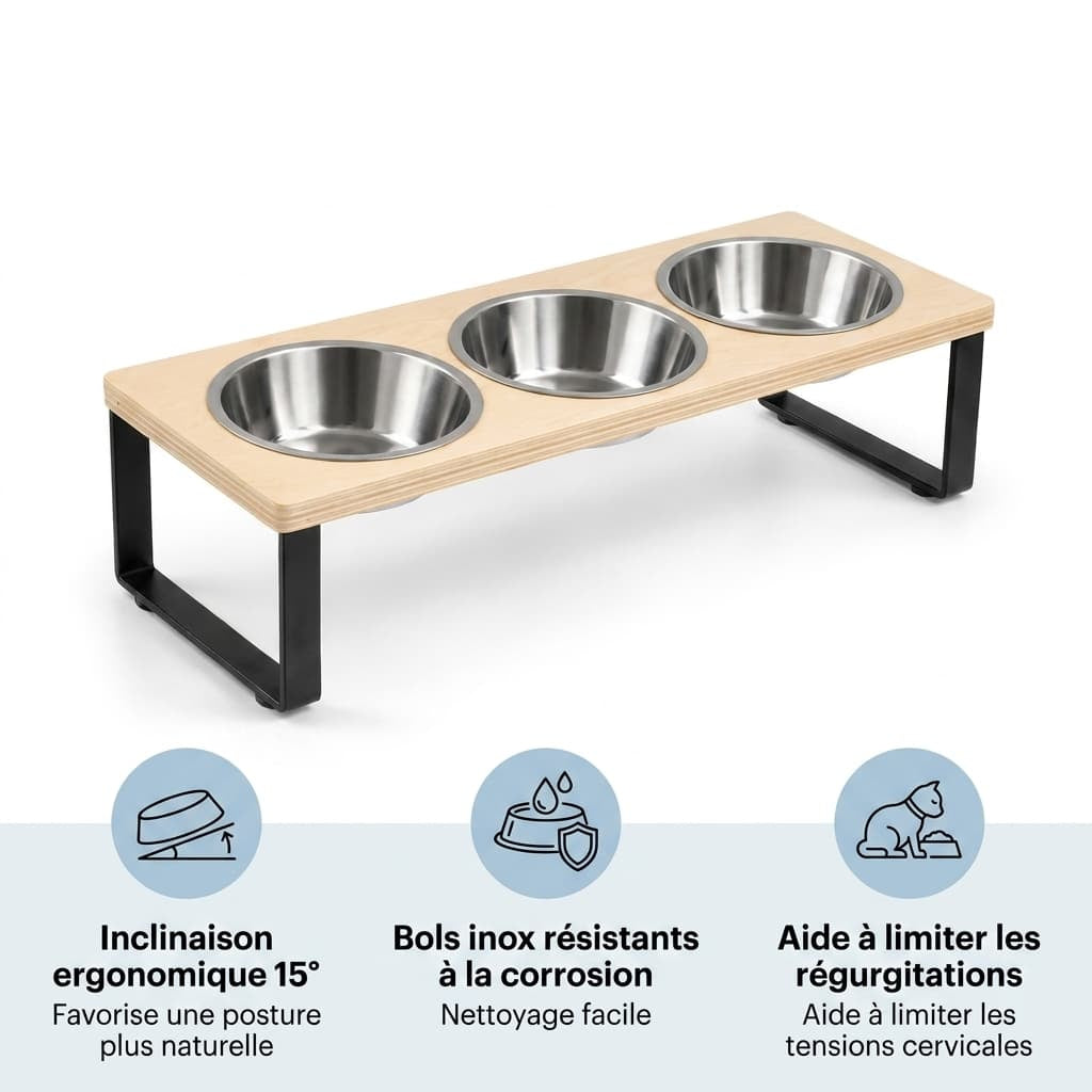 Station Repas Triple Bols Inox 15°